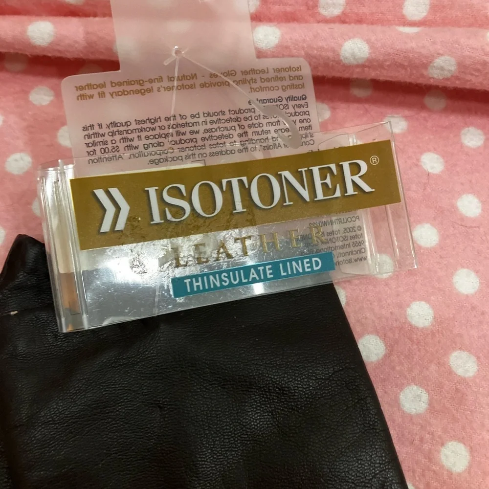 Isotoner Leather Gloves M